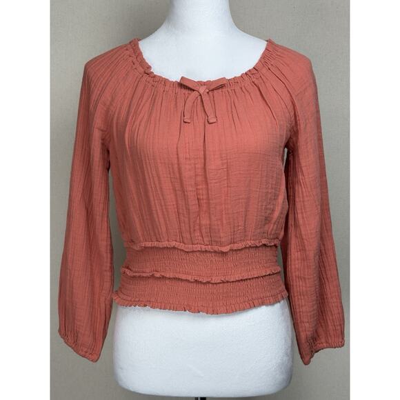 Old Navy Tops - Old Navy Smocked Elastic Waist Top Sz XL 14-16 Long Sleeve CottageCore Peasant